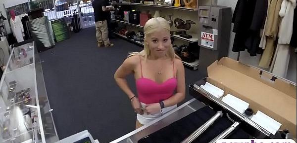  Big boobs amateur blonde stripper fucked by pawn guy